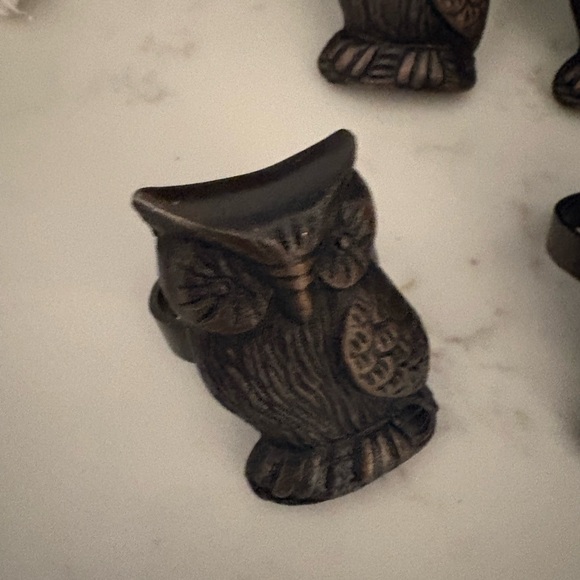 OWL NAPKIN RINGS SET OF 8 - Picture 3 of 4